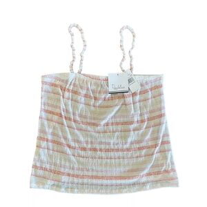 Women's Striped Cream and Pink Top